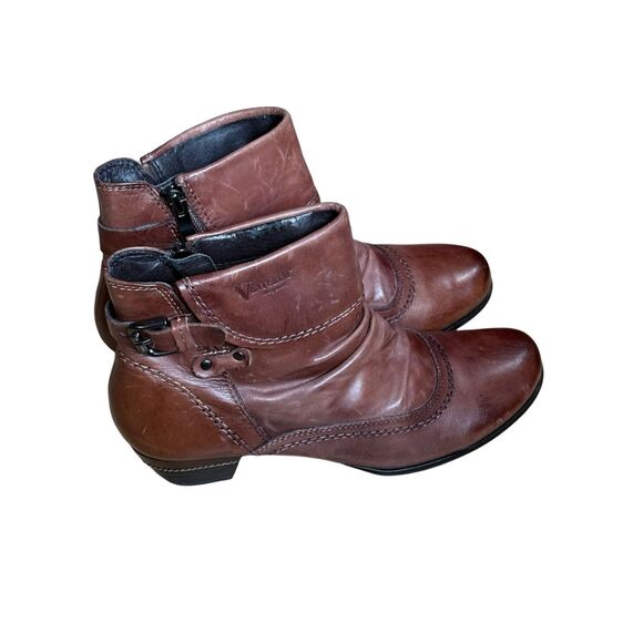 Venturini Eleganza Brown Leather Ankle Boots Women size 7 - Picture 5 of 14